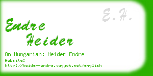 endre heider business card